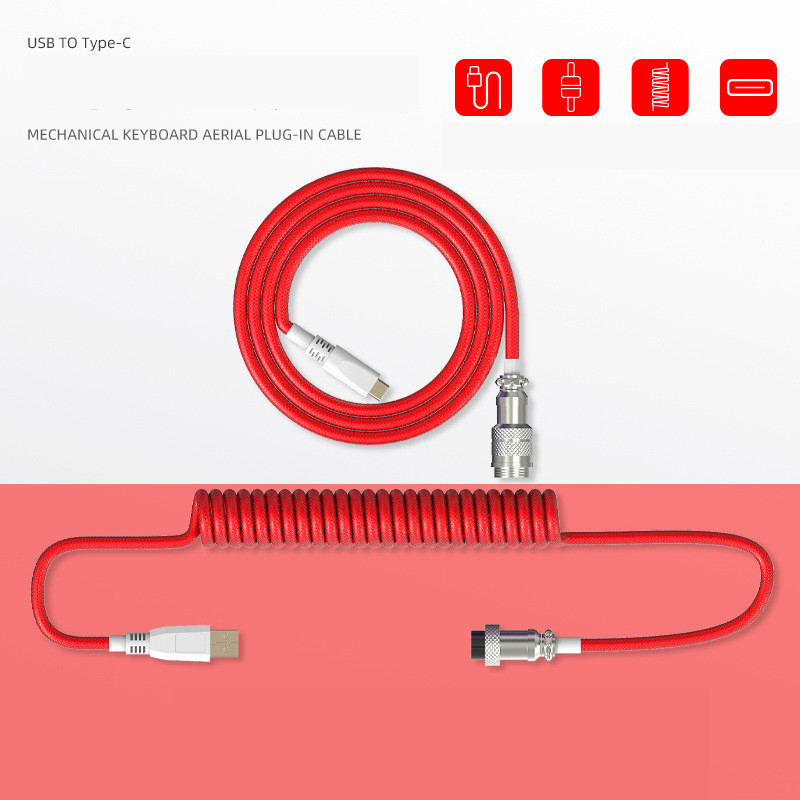 Type-C Detachable Mechanical Keyboard Navigation Cable - Red