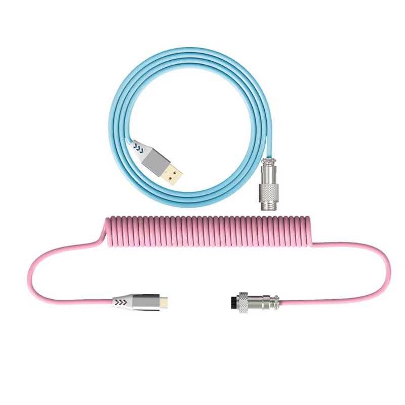 Type-C Detachable Mechanical Keyboard Navigation Cable - Pink blue
