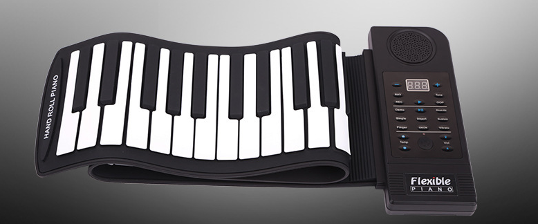 Hand roll piano 61 key folding piano thickening hand feel portable ro...