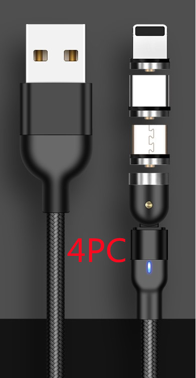 Rotating magnetic data cable - Black 4PC-1m
