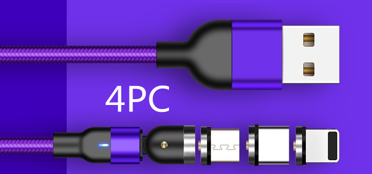 Rotating magnetic data cable - Purple 4PC-2m