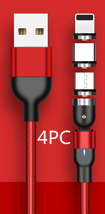 Rotating magnetic data cable - Red 4PC-1m