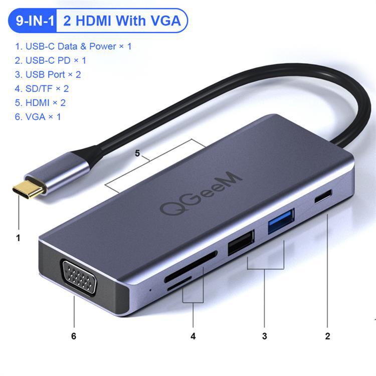 USB C multi hub docking station - M9VC01