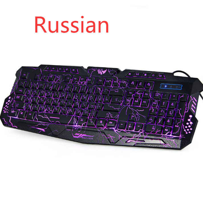 J10 tricolor backlight wired gaming keyboard set colorful luminous ga...