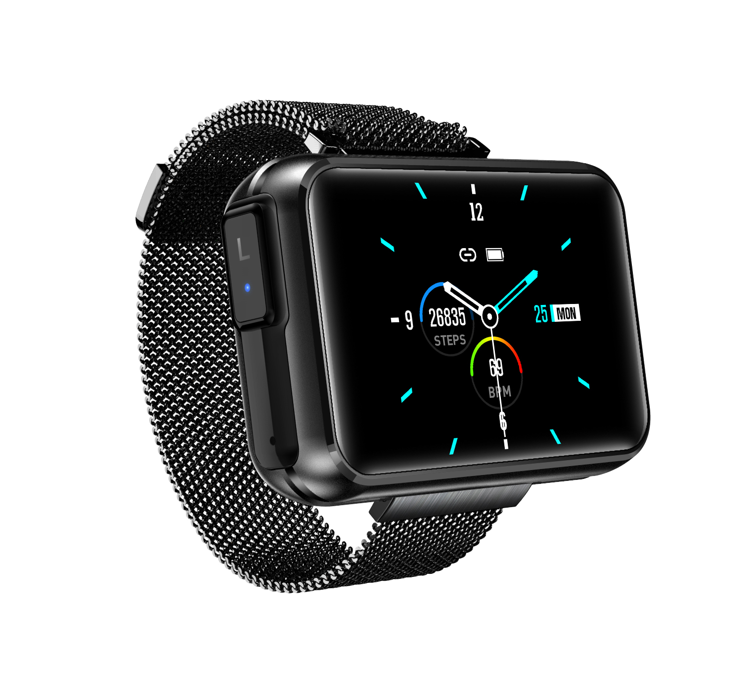 2 in 1 T91 Smart Watch Wireless Bluetooth Headset - Black