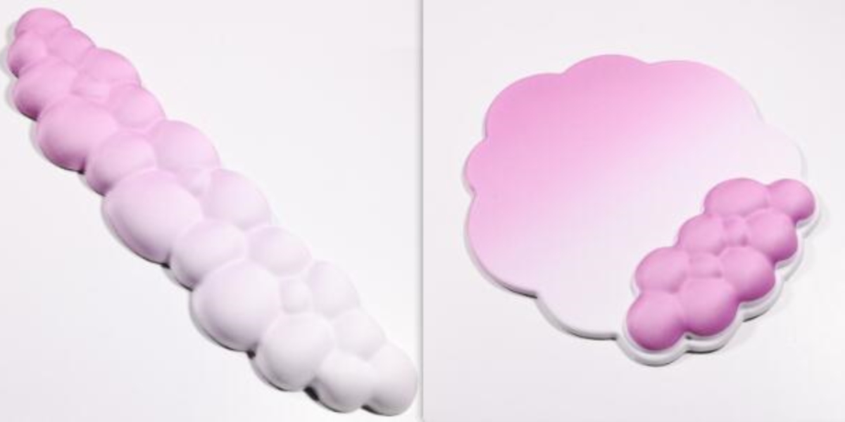 Cloud Keyboard Hand Wrist Rest Memory Foam Silicone Leather Mouse Pad...
