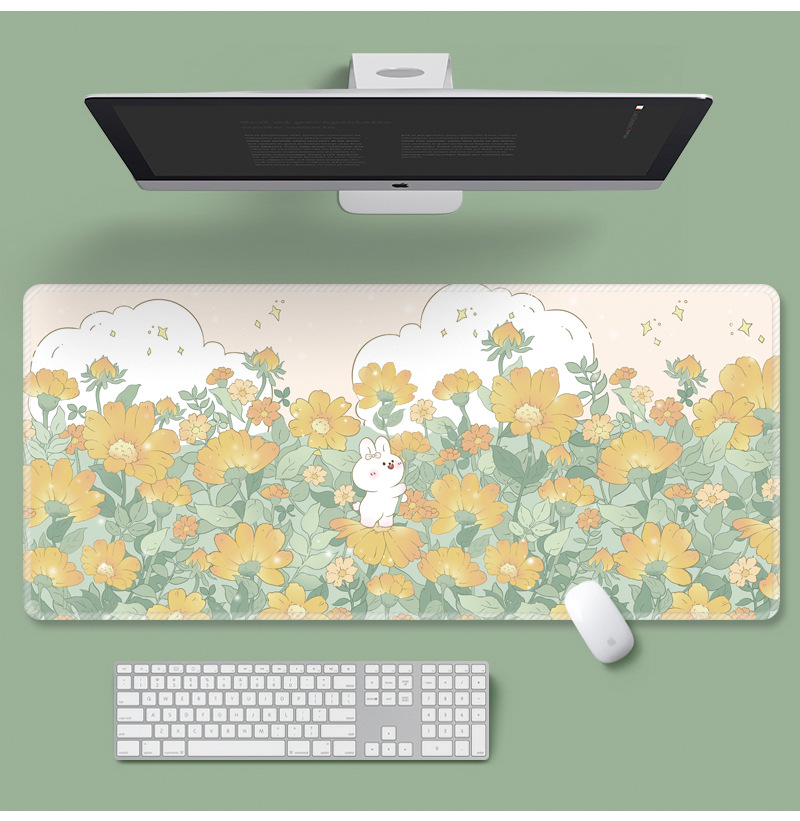 Flower Mouse Pad Super Cute Cartoon Laptop Keyboard Pad - 1000 × 500 ...