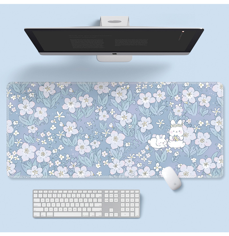 Flower Mouse Pad Super Cute Cartoon Laptop Keyboard Pad - 800 × 300 ×...
