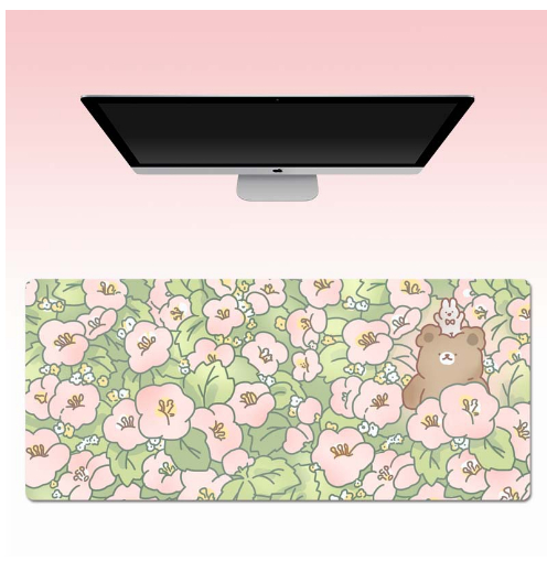 Flower Mouse Pad Super Cute Cartoon Laptop Keyboard Pad - 800 × 300 ×...