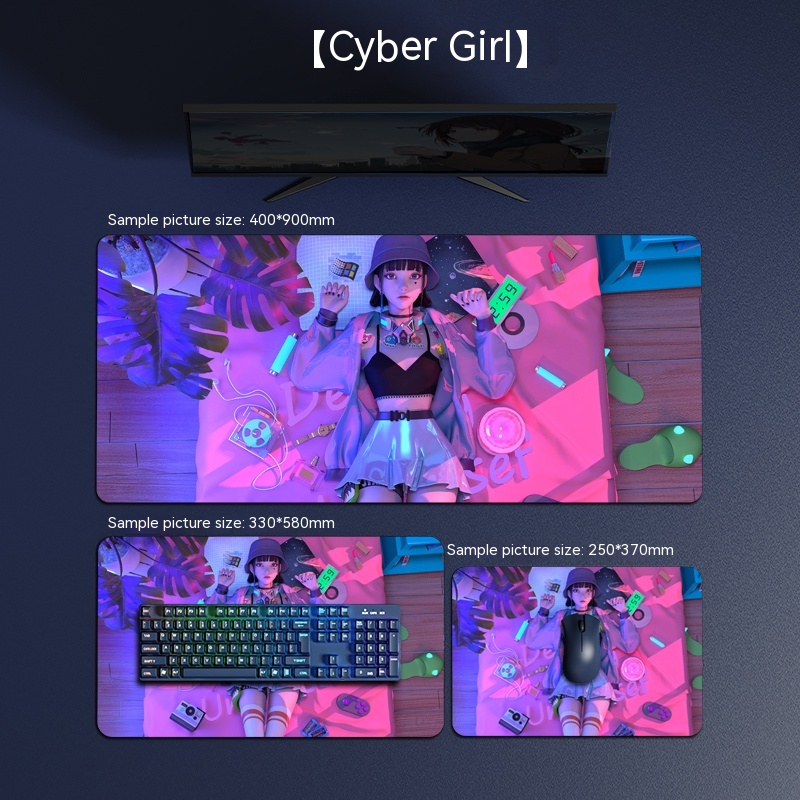 E-sports Games Mouse Pad Computer Keyboard Desk Pad - Cyber Girl-250x...
