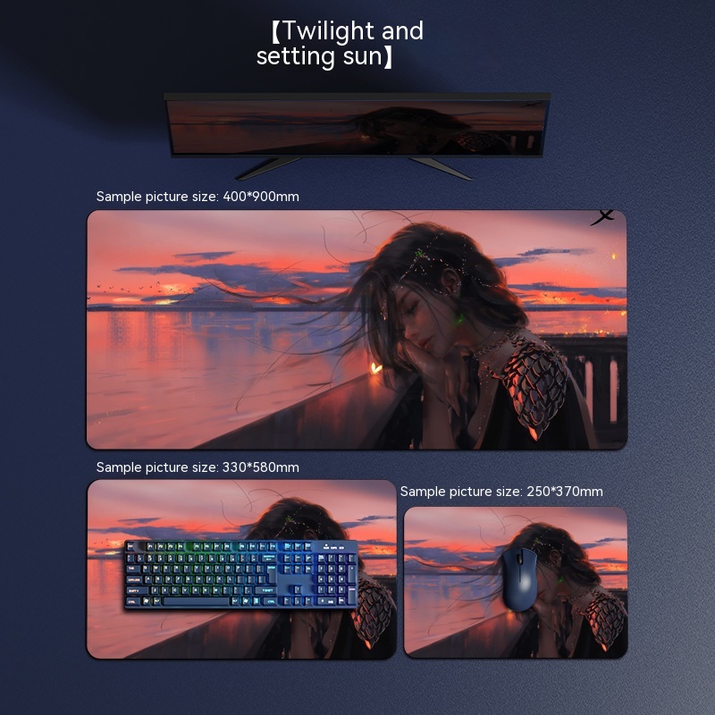 E-sports Games Mouse Pad Computer Keyboard Desk Pad - Twilight settin...
