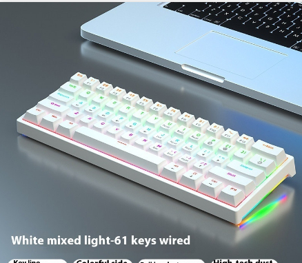 61 Key Small Bluish Black Black Tea Shaft Wired Hot Plug Computer Mec...