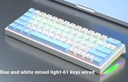 61 Key Small Bluish Black Black Tea Shaft Wired Hot Plug Computer Mec...