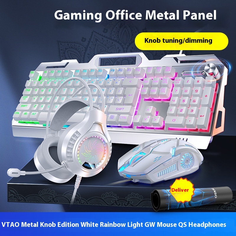 Silver Eagle V2G5 Mechanical Feeling Metal Keyboard Mouse Headset Thr...