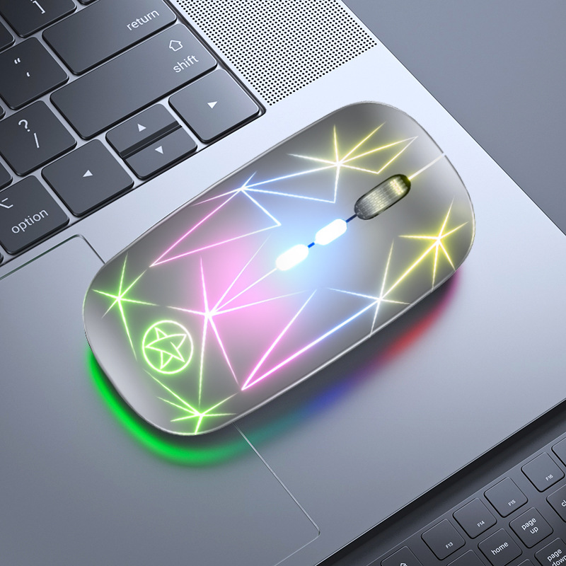 Wireless Bluetooth Mouse Dual-mode Luminous Charging Game Office 5-ke...