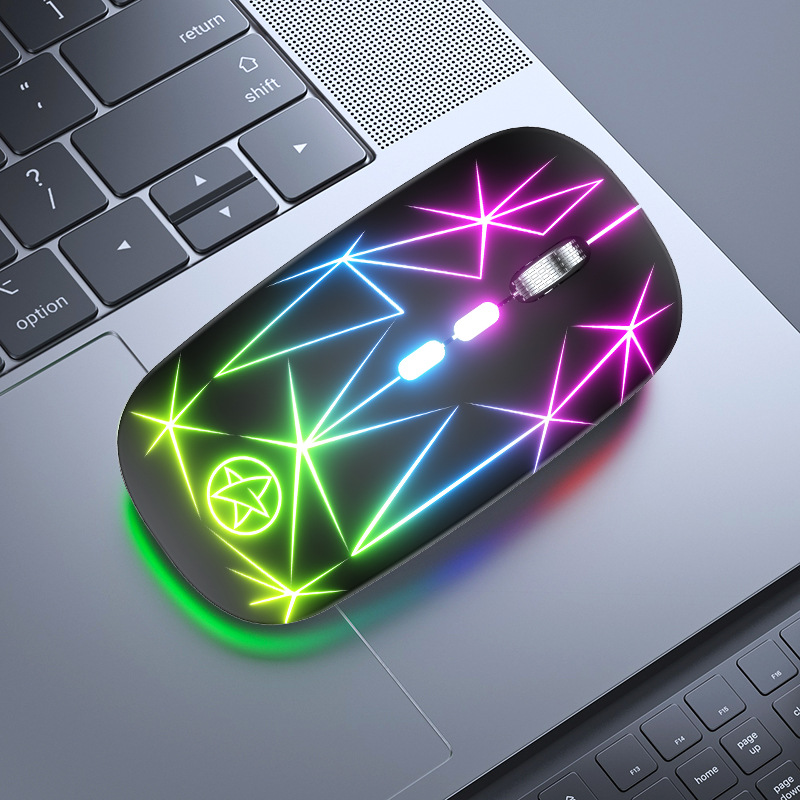 Wireless Bluetooth Mouse Dual-mode Luminous Charging Game Office 5-ke...
