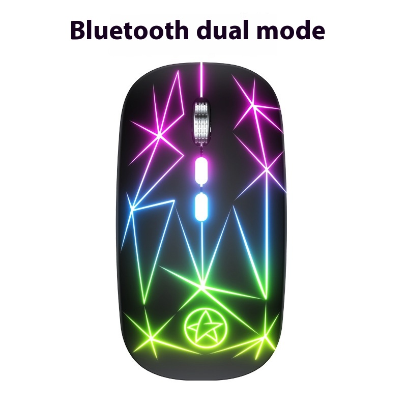 Wireless Bluetooth Mouse Dual-mode Luminous Charging Game Office 5-ke...