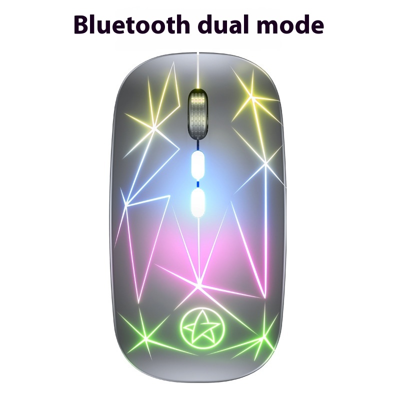Wireless Bluetooth Mouse Dual-mode Luminous Charging Game Office 5-ke...
