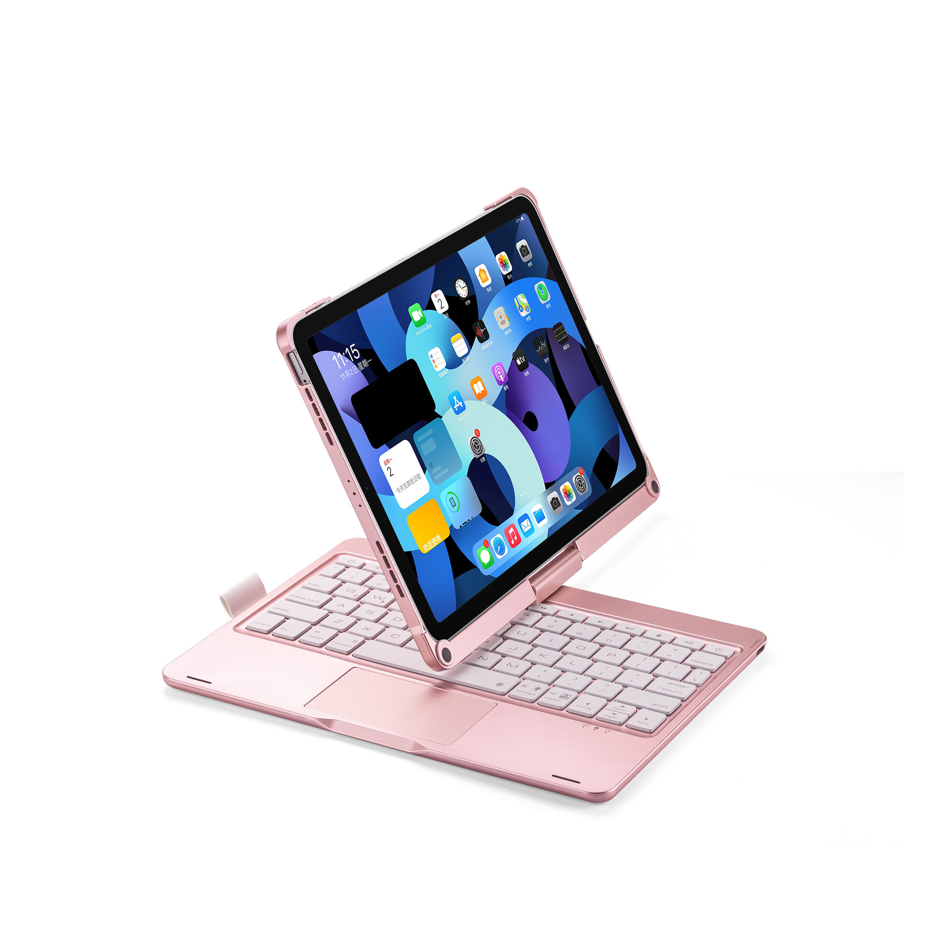 Miaocontrol Keyboard 360-degree Rotating Bluetooth Keyboard - Rose Gold