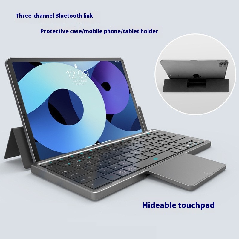 Three-in-one Wireless Bluetooth Touch Pad Wireless Keyboard Leather S...