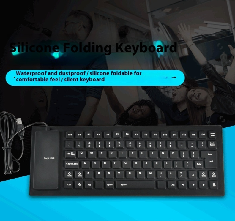 85 Key Wired Silicone Mute Soft Keyboard Multi-country USB Wired Fold...