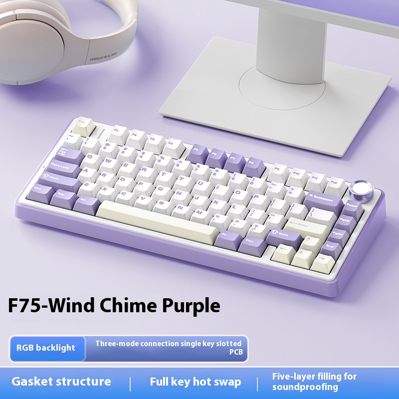Full-key Hot Plug Wireless Three-mode Bluetooth Keyboard - 9 Style