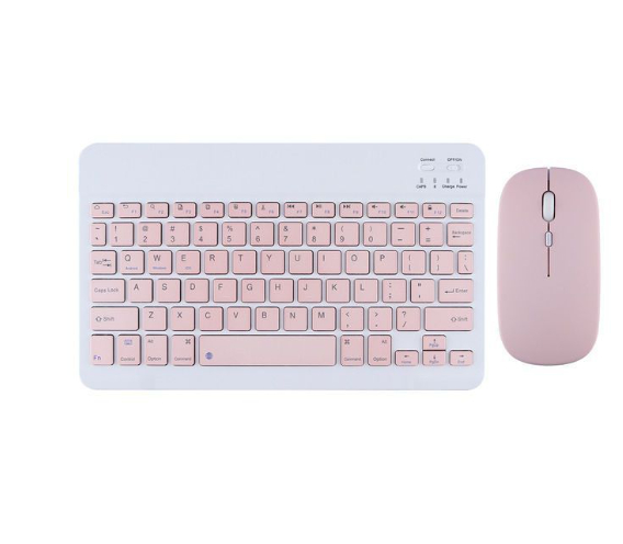 Girls Office Game Home Bluetooth Tablet PC Keyboard - Pink rechargeab...