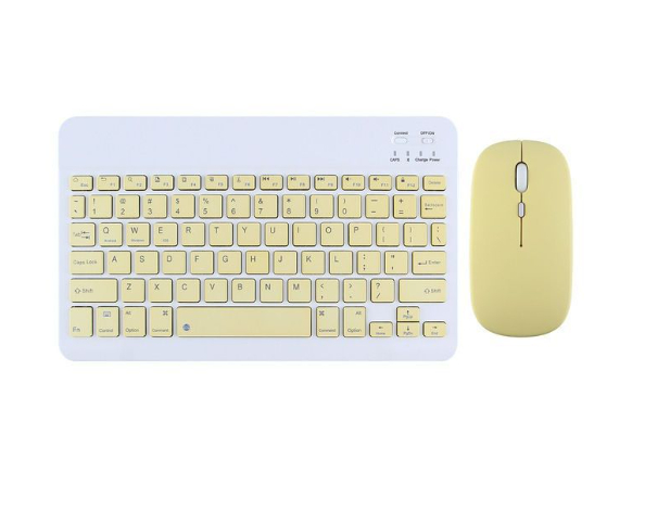 Girls Office Game Home Bluetooth Tablet PC Keyboard - Yellow rech rec...