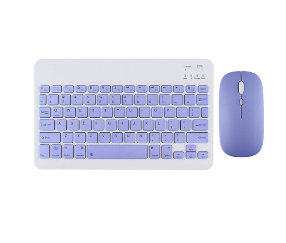 Girls Office Game Home Bluetooth Tablet PC Keyboard - Purple recharge...