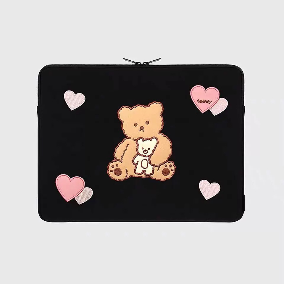 Cute Embroidered Laptop Sleeve Computer Liner Bag - BEBEAR-13.3 or 13...