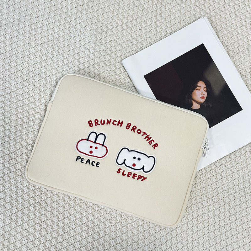 Cute Embroidered Laptop Sleeve Computer Liner Bag - Lunch Brothers-15...