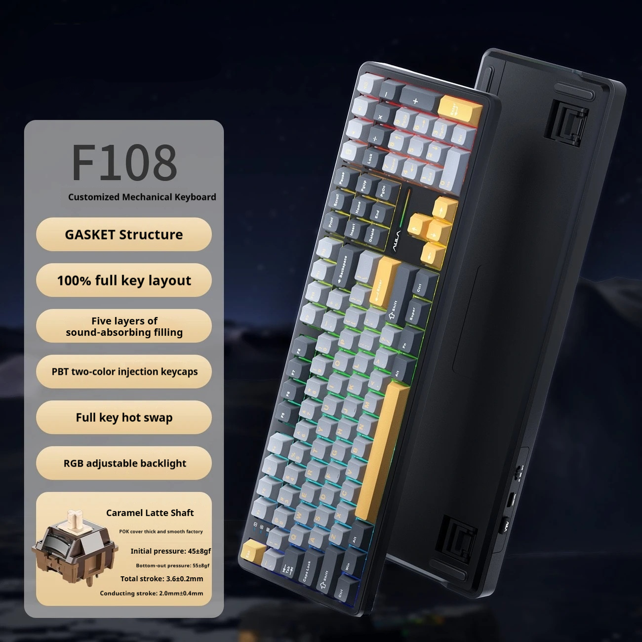 Tarantula F108pro Wireless Bluetooth Three-model Customized Mechanica...