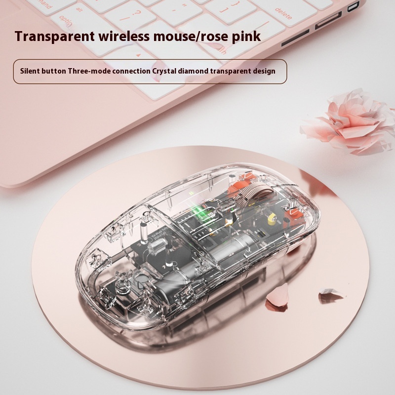 Applicable Tablet Pc Three-mode Connection Bluetooth Mouse - Pink