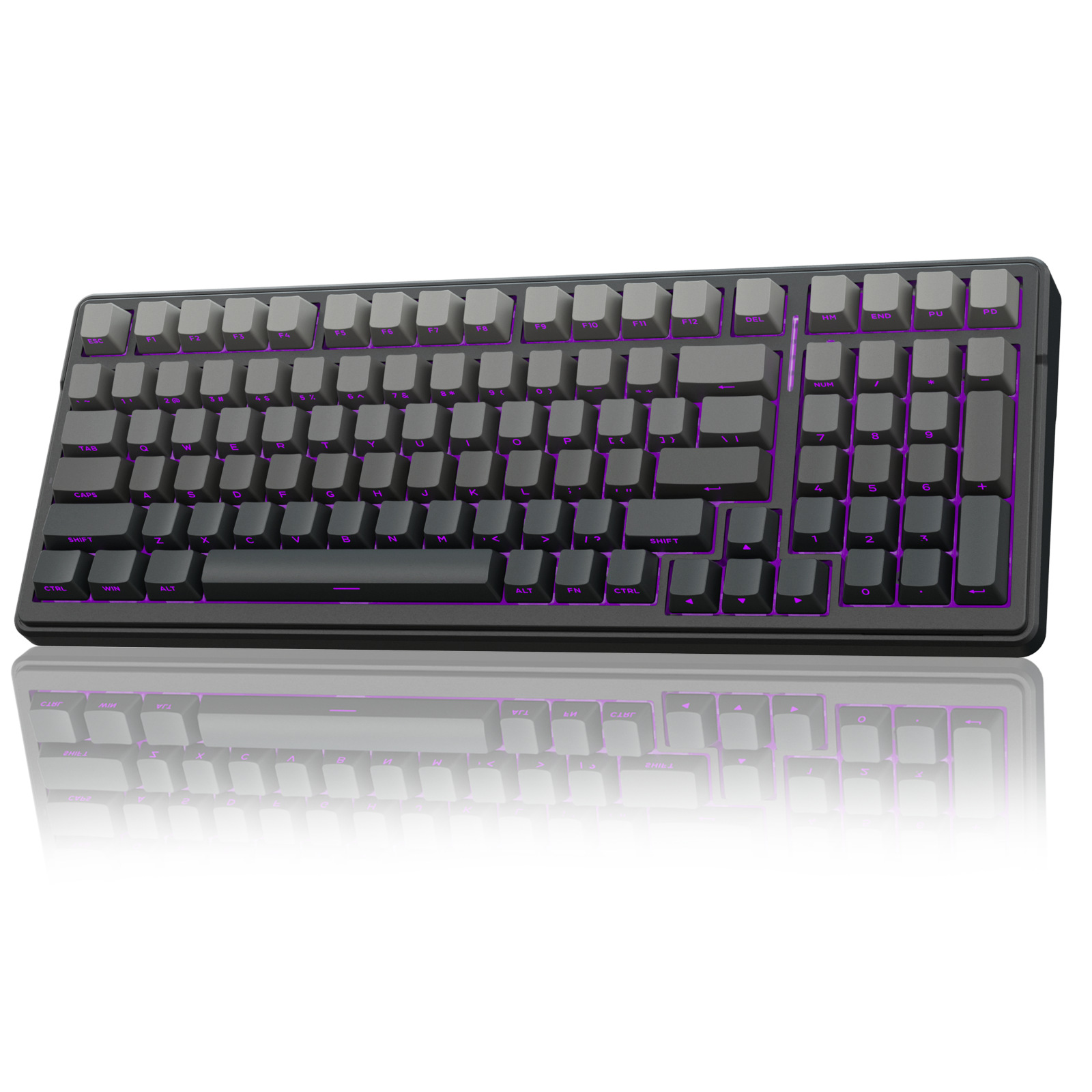 Gasket Structure Full Key Hot Plug Three-mode Keyboard - Gray Wood Shaft
