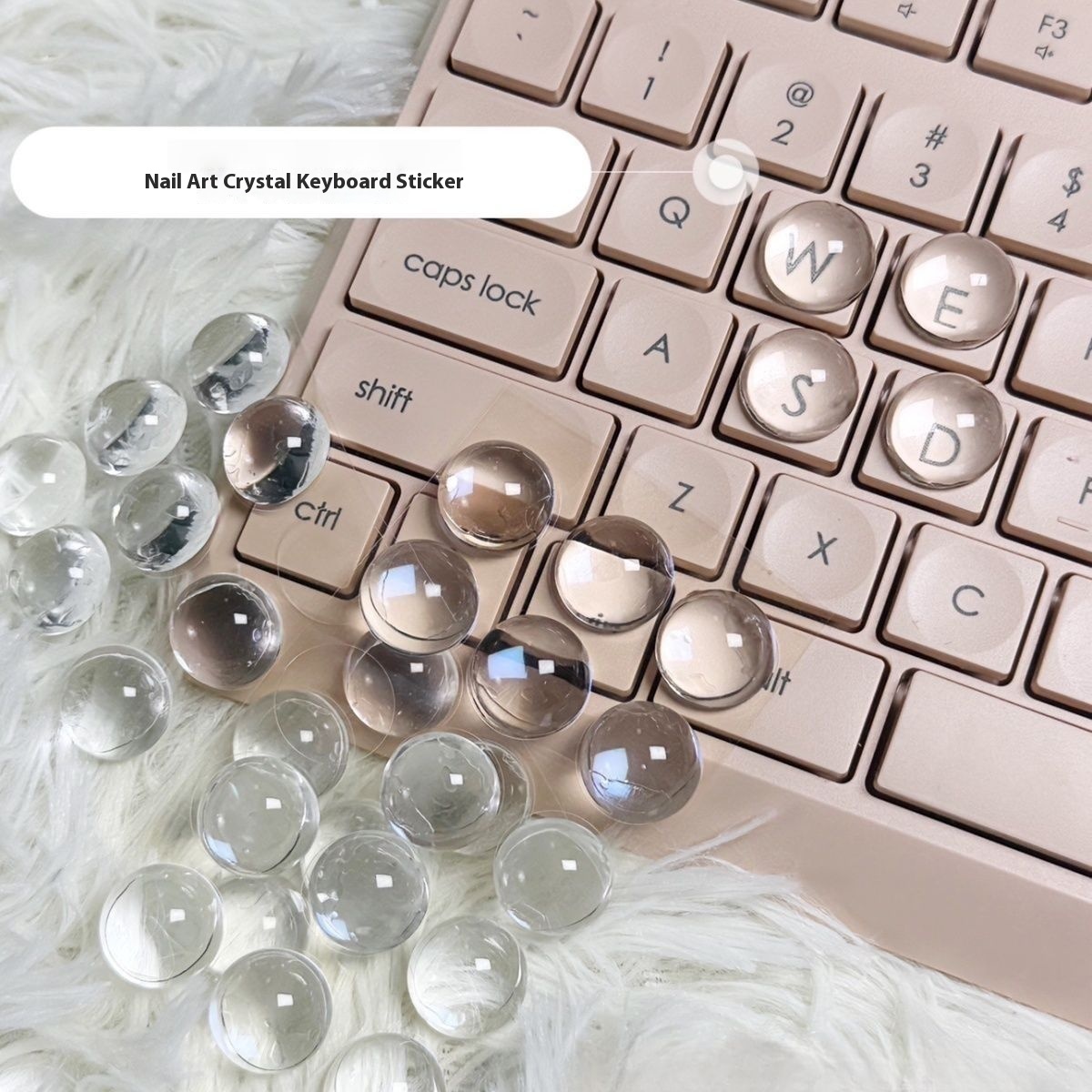 Heightened DIY Crystal Glass Ball Keyboard Stickers - 12x 6mm 6 PCs