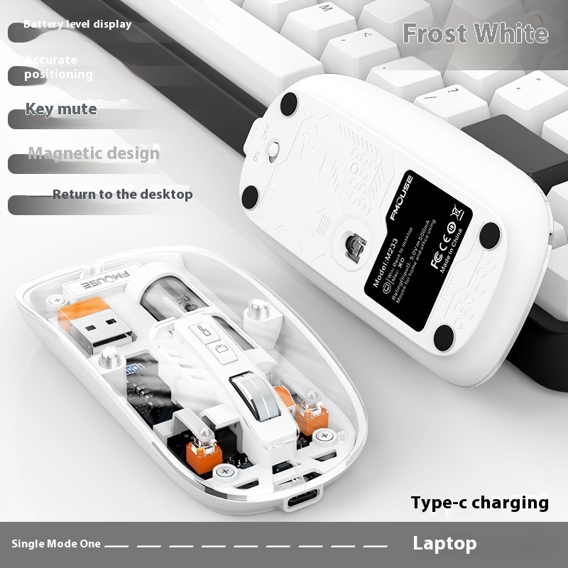 Transparent Wireless Mouse Desktop Computers And Laptop Office Home M...