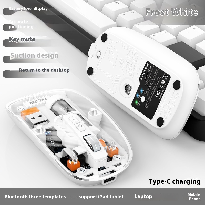 Transparent Wireless Mouse Desktop Computers And Laptop Office Home M...