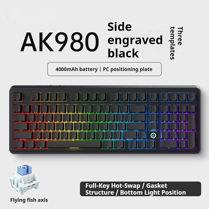 Office Computer Bluetooth Keyboard Game Side Three-mode Wireless - St...