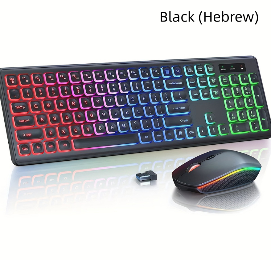 Backlit 24g Wireless Keyboard And Mouse Combination Rechargeable - Bl...