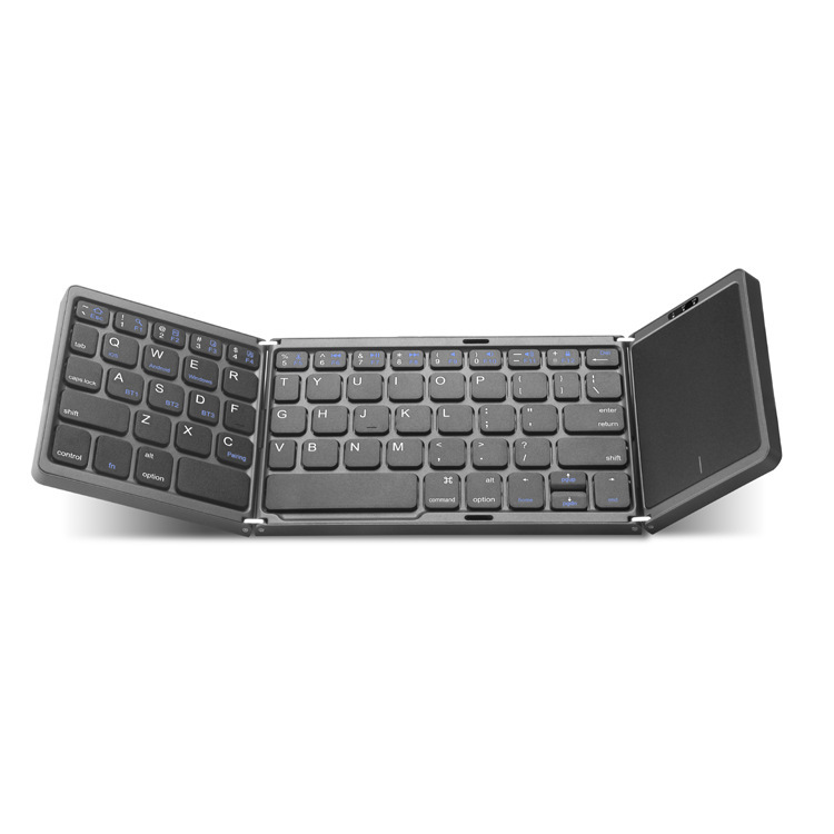 Three Folding Wireless Bluetooth Keyboard Touch Pad Mobile Phone Tabl...