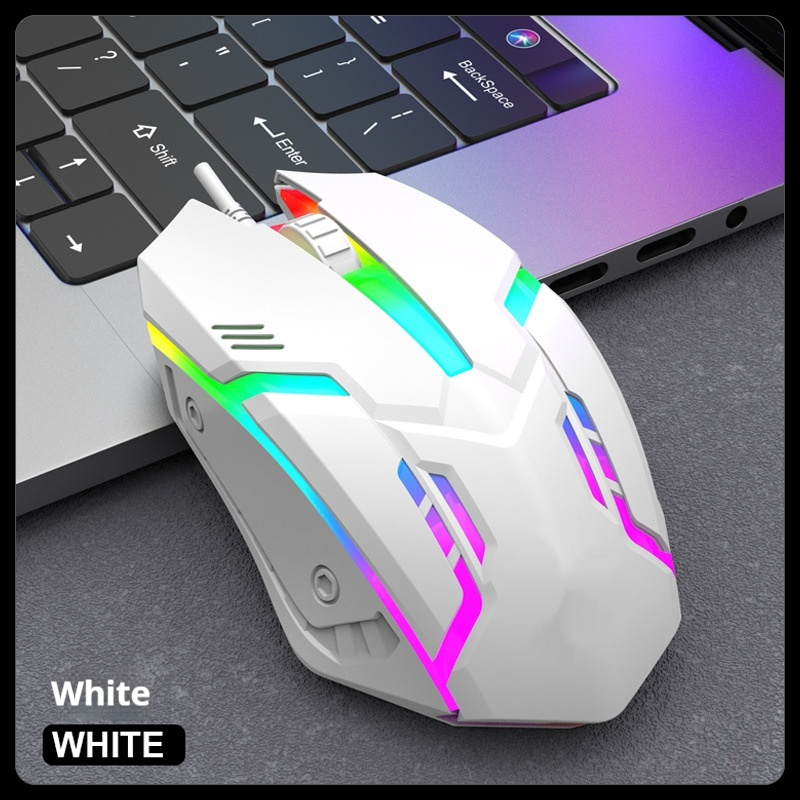 E-sports Weighted Wired Mouse USB Laptop Game Large Mouse - White