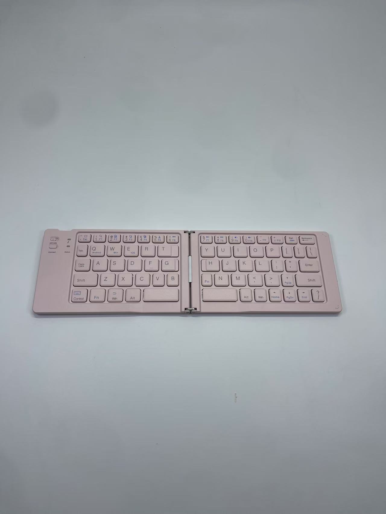 Home Portable Wireless Bluetooth Two Fold Keyboard - Pink