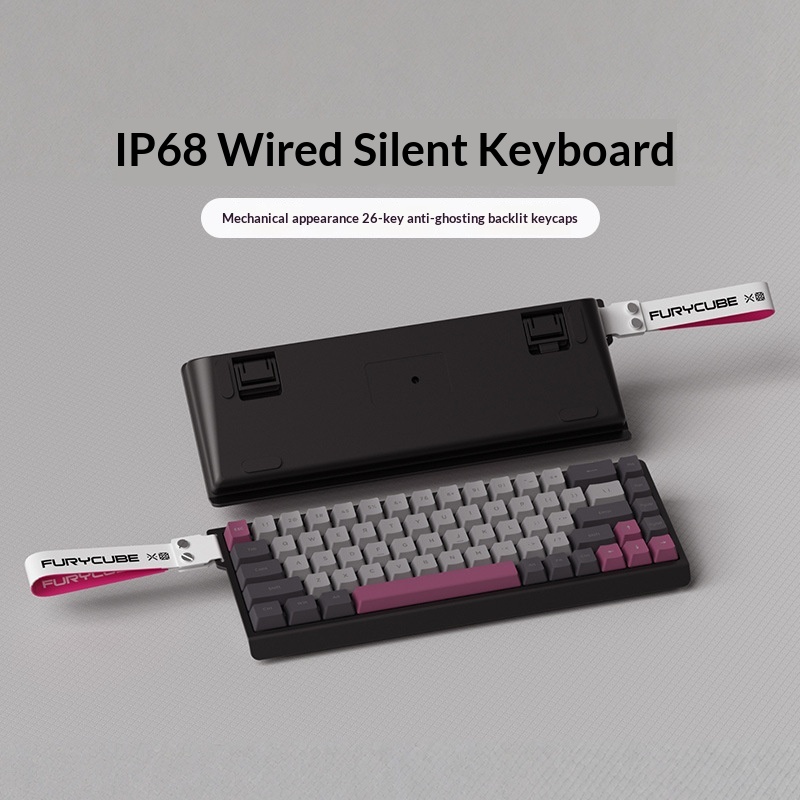 Portable 68-key Keyboard With Customizable Game-themed Streamer