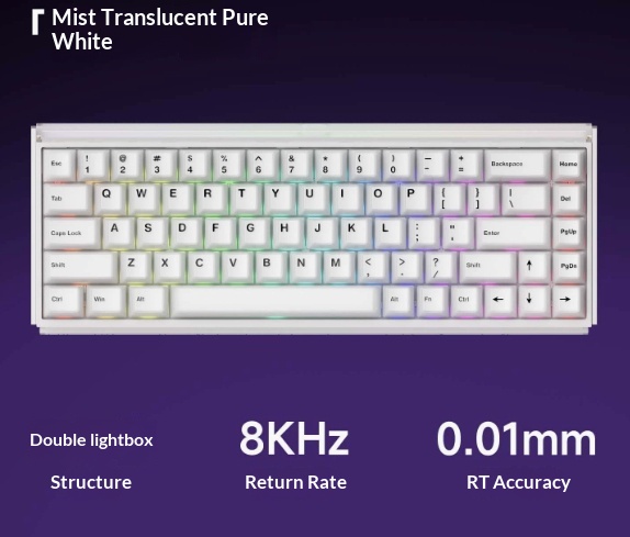 Three-mode Magnetic-axis Mechanical Gaming Keyboard For Esports - Pur...