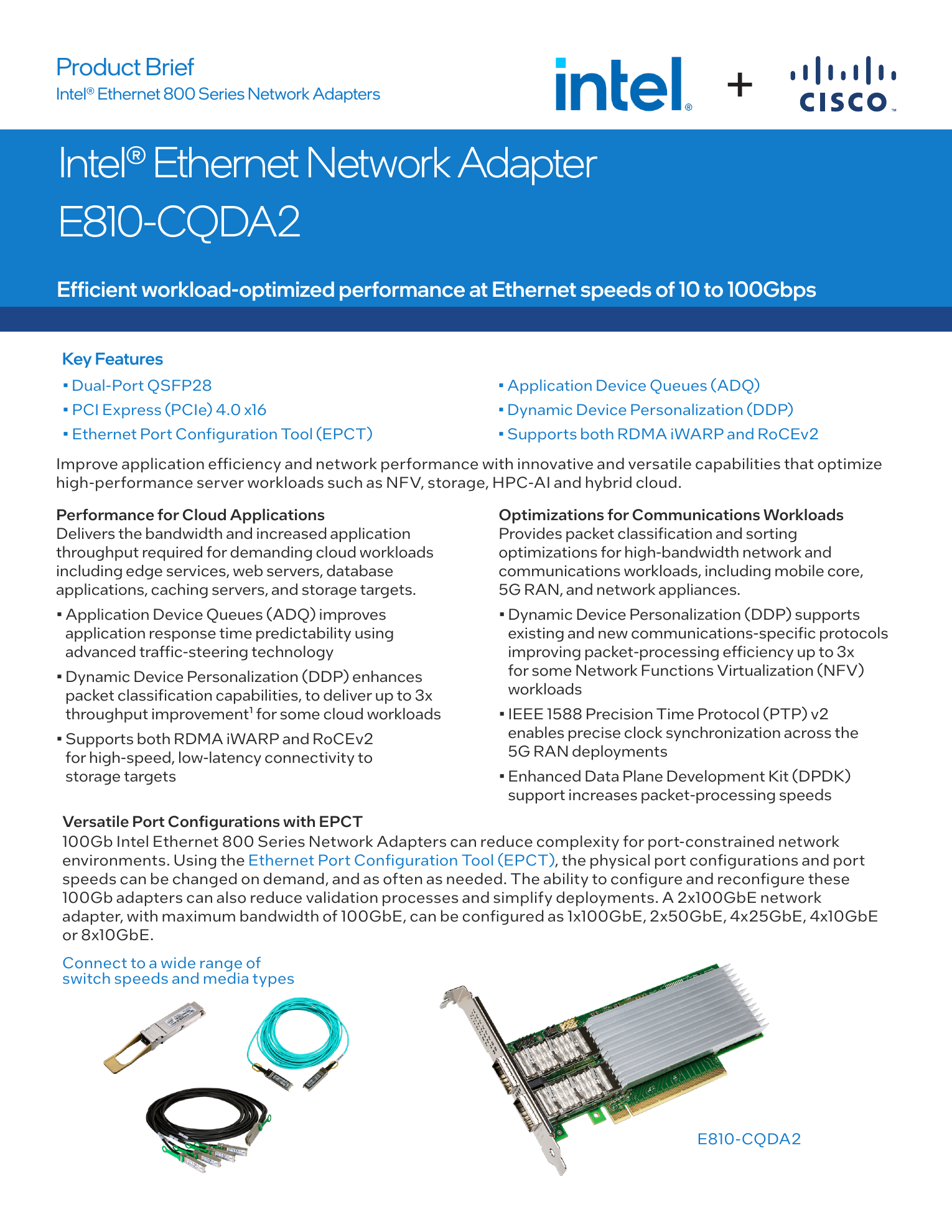 Intel Network E810CQDA2BLK Ethernet Network Adapter E810-CQDA2 Retail