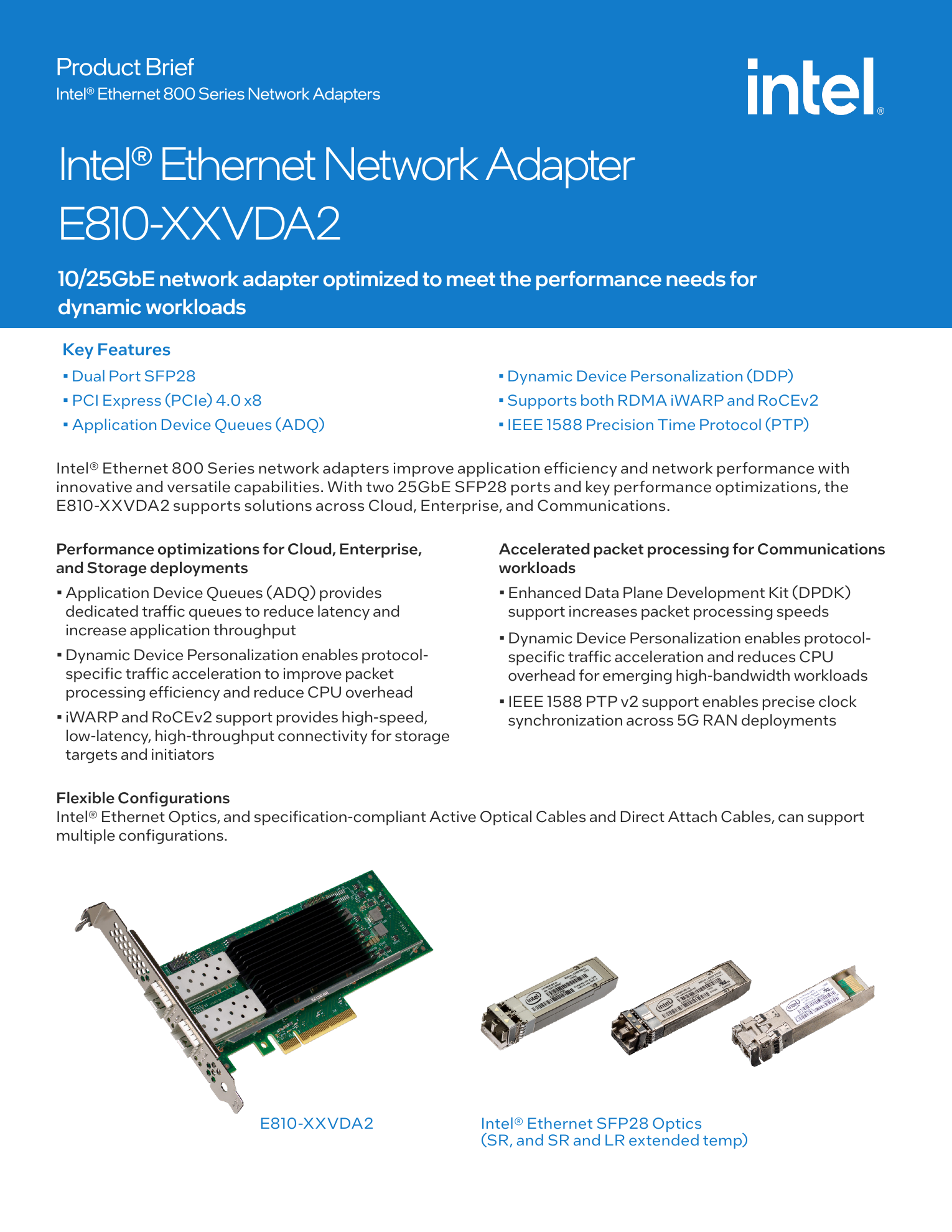 Intel Network E810XXVDA2BLK Ethernet Network Adapter XXVDA2 Retail