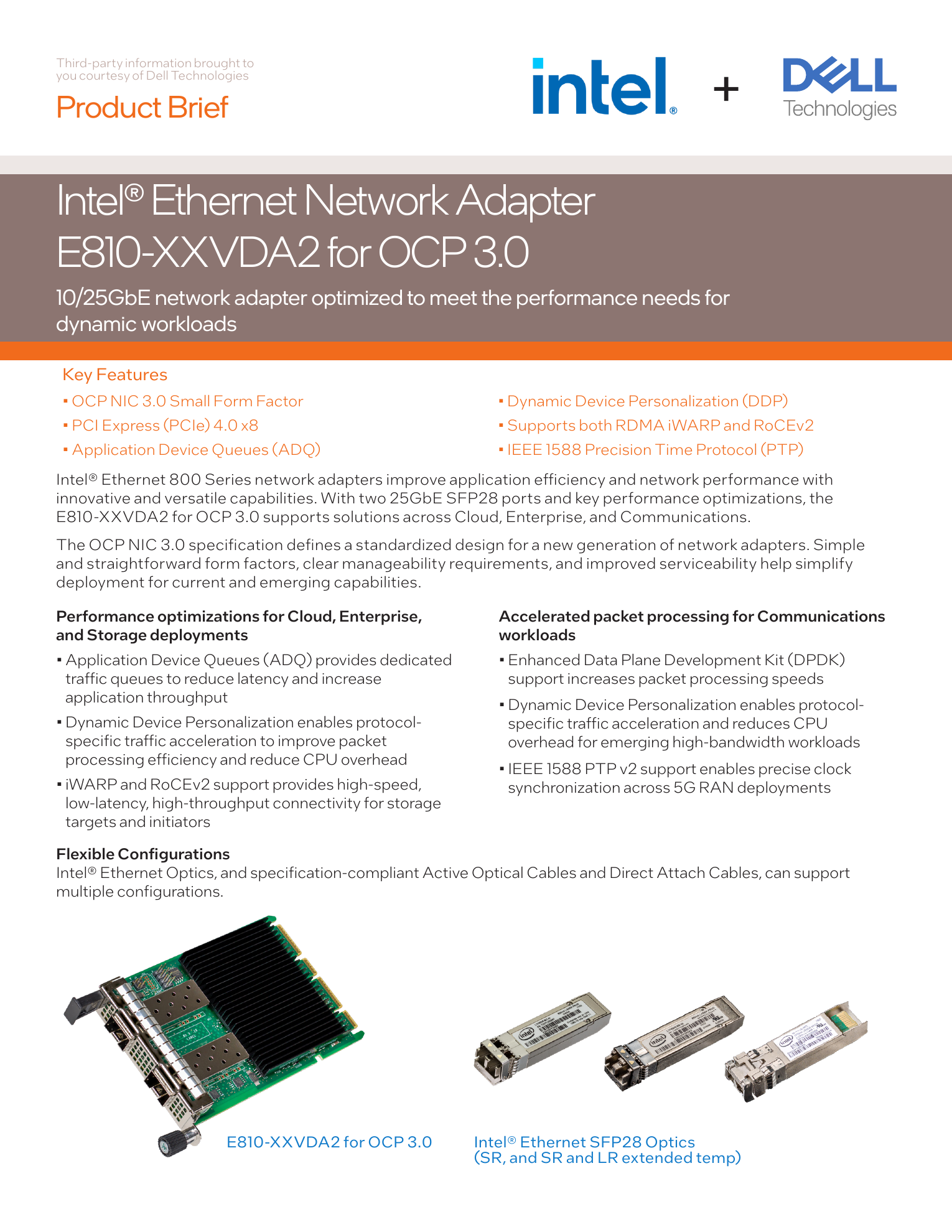 Intel Networking E810XXVDA2OCPV3 Ethernet Network Adapter OCP3.0 Retail