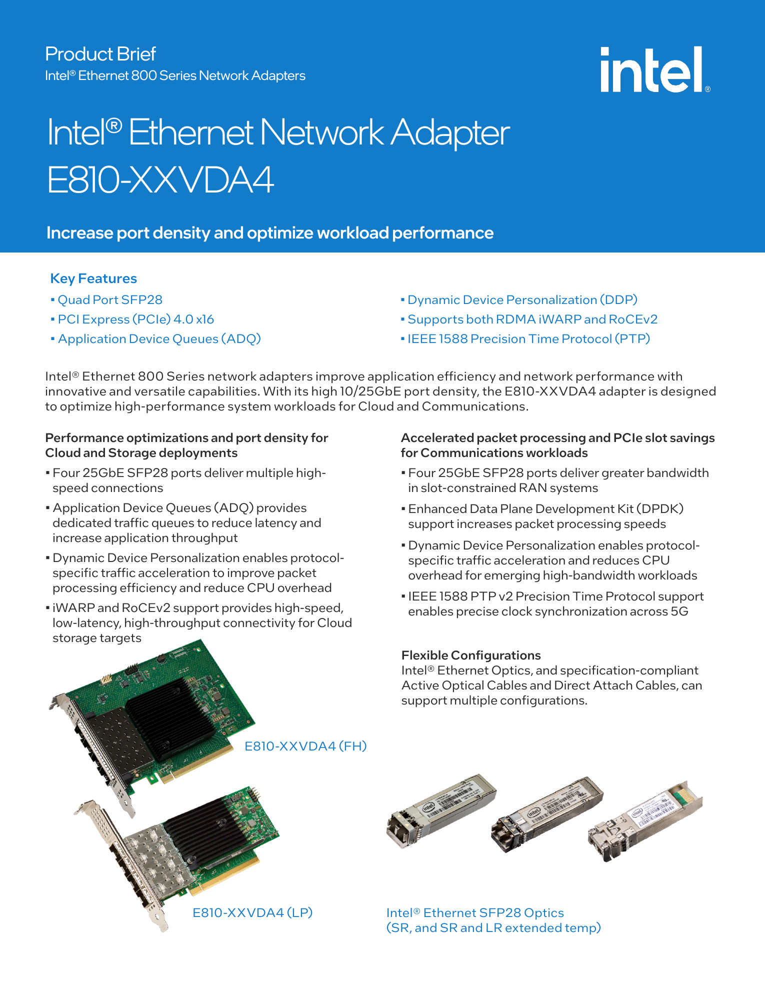 Intel Network E810XXVDA4 Ethernet Network Adapter E810-XXVDA4 Retail