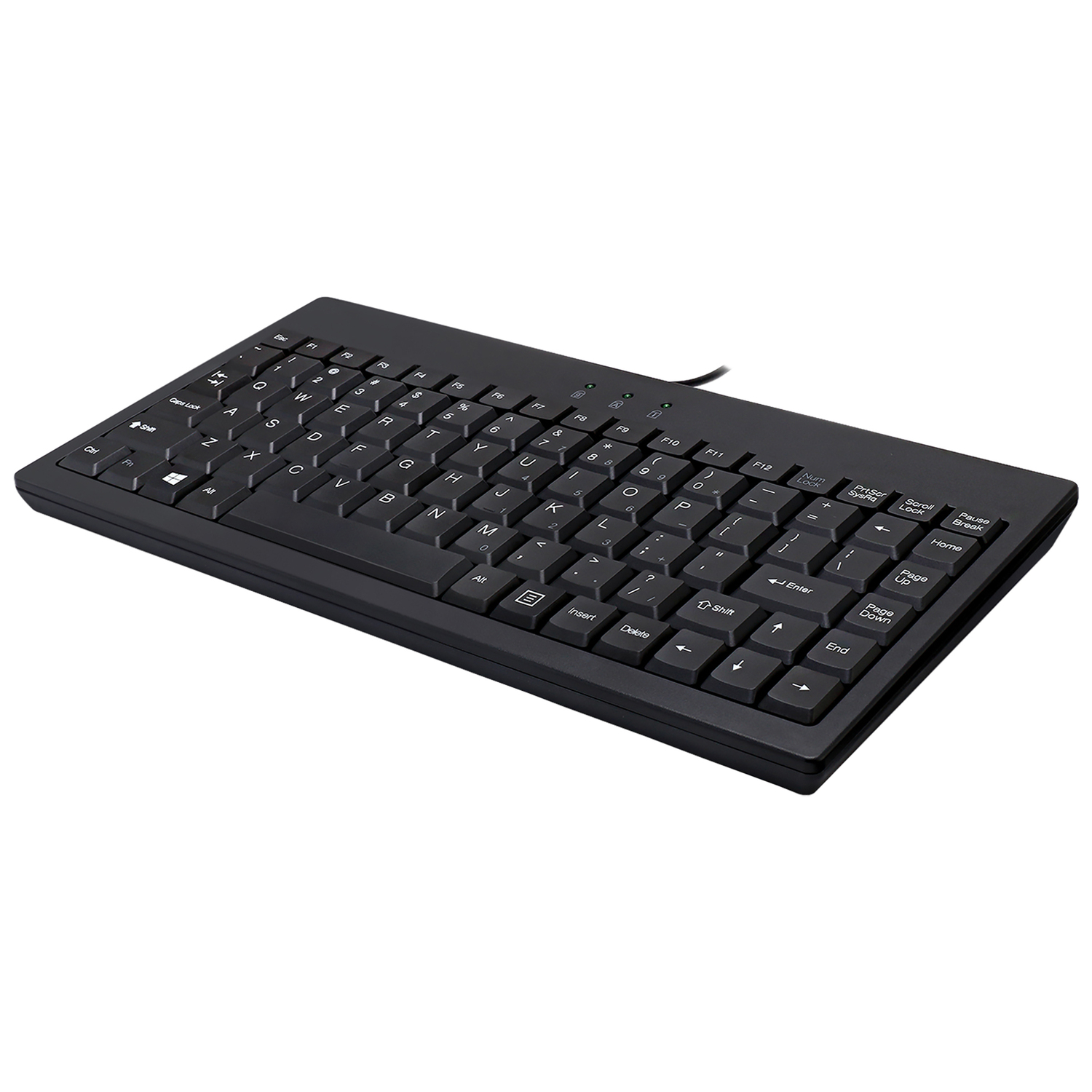 Adesso AKB-110B Wired USB and PS/2 LED Computer Keyboard, Mini