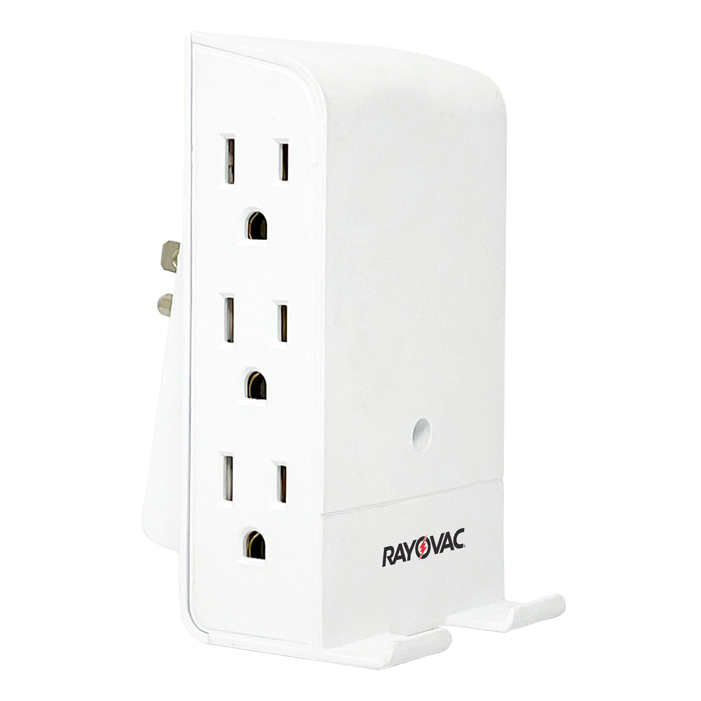 RAYOVAC SS-Q615 6-AC Outlet 540-Joules Surge Protector Wall Tap with ...